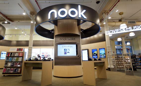Inside a Barnes and Noble.